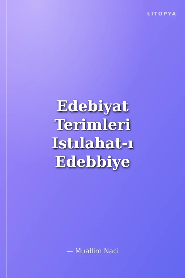 Edebiyat Terimleri Istılahat-ı Edebbiye