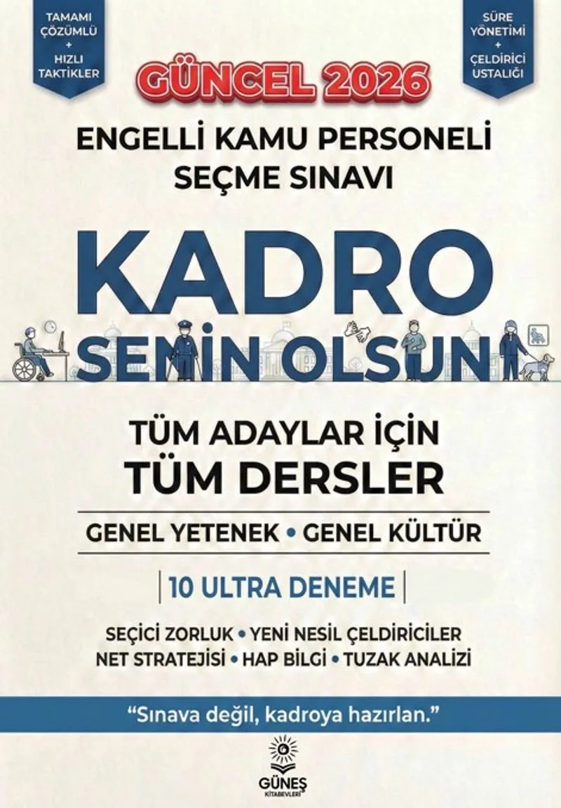 Engelli Kamu Personeli Seçme Sınavı, Güncel 2026, Deneme Tüm Adaylar İçin Tüm Dersler, Genel Yetenek Genel Kültür