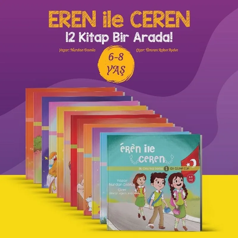 Eren ile Ceren İlk Okuma Serisi (12 Kitap Takım)