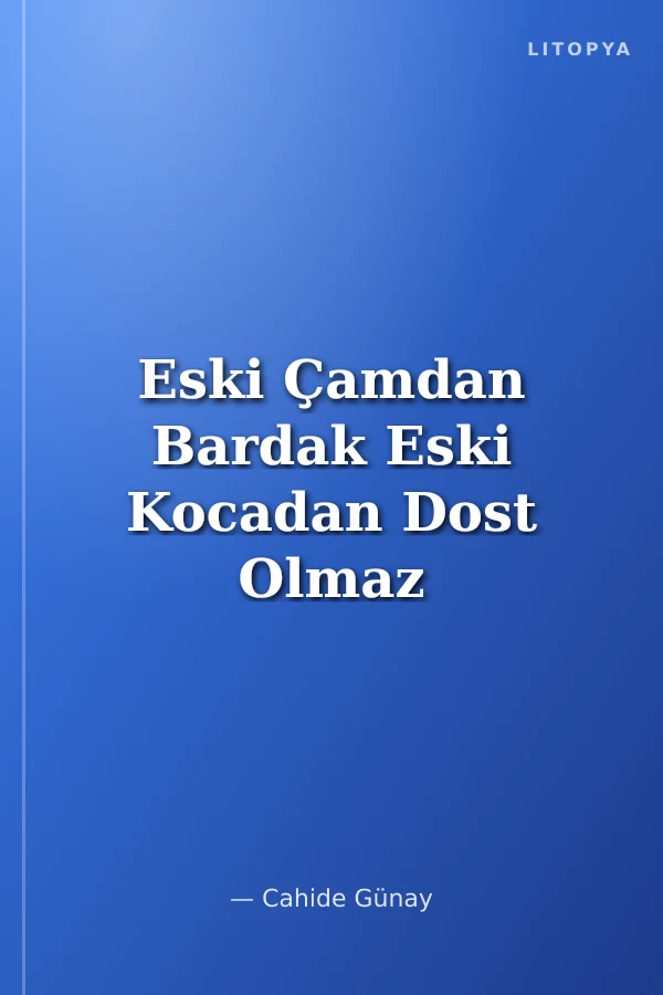 Eski Çamdan Bardak Eski Kocadan Dost Olmaz