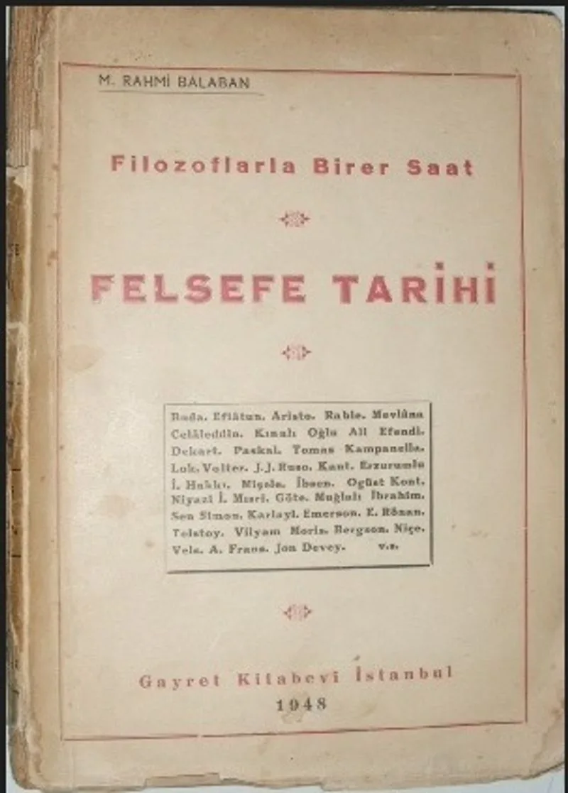 Filozoflarla Birer Saat: Muhtasar Felsefe Tarihi Kod: 8-D-11