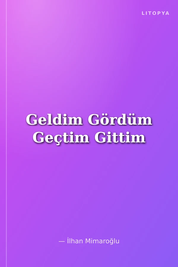 Geldim Gördüm Geçtim Gittim
