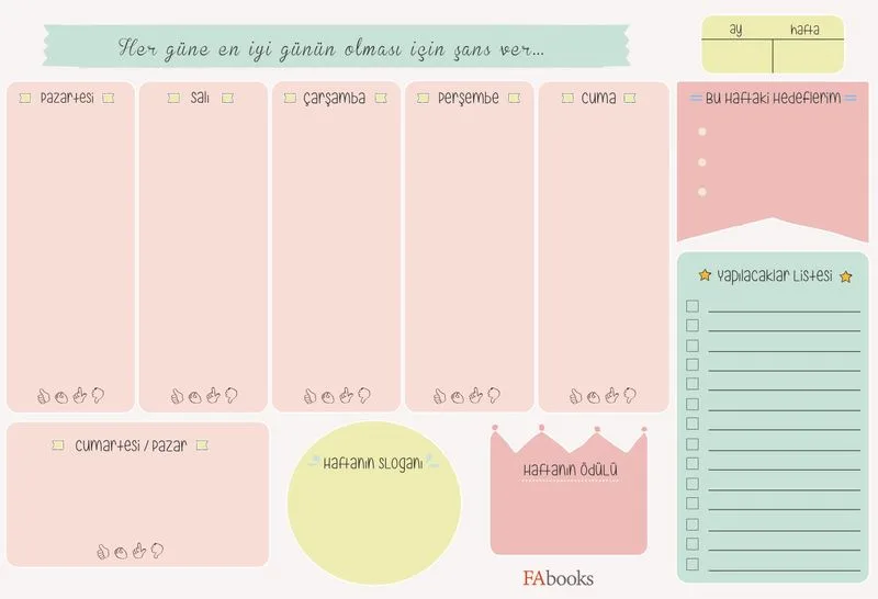 Haftalık Organizer Bloknot