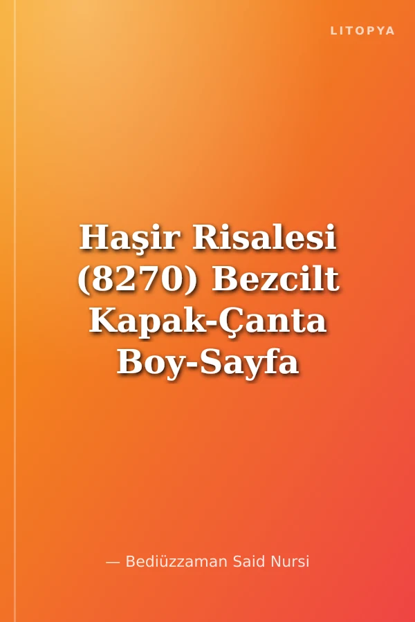 Haşir Risalesi (8270) Bezcilt Kapak-Çanta Boy-Sayfa İçi Lügatçeli-İndexli-Ayvoril Kağıt)