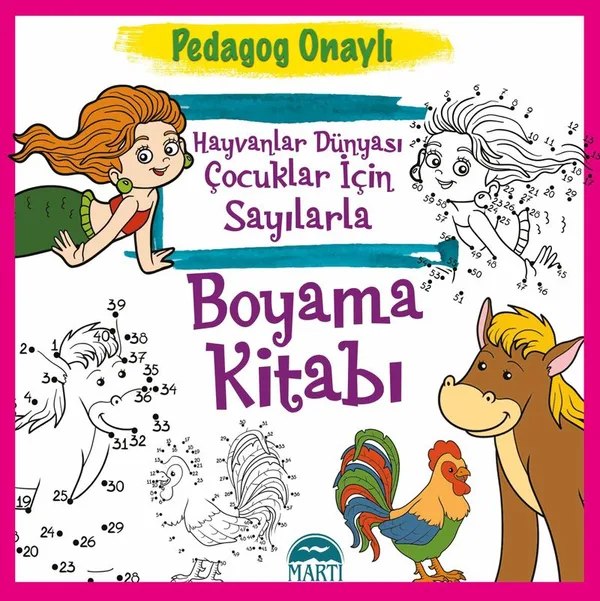 Hayvanlar Dünyası Çocuklar için Sayılarla Boyama Kitabı
