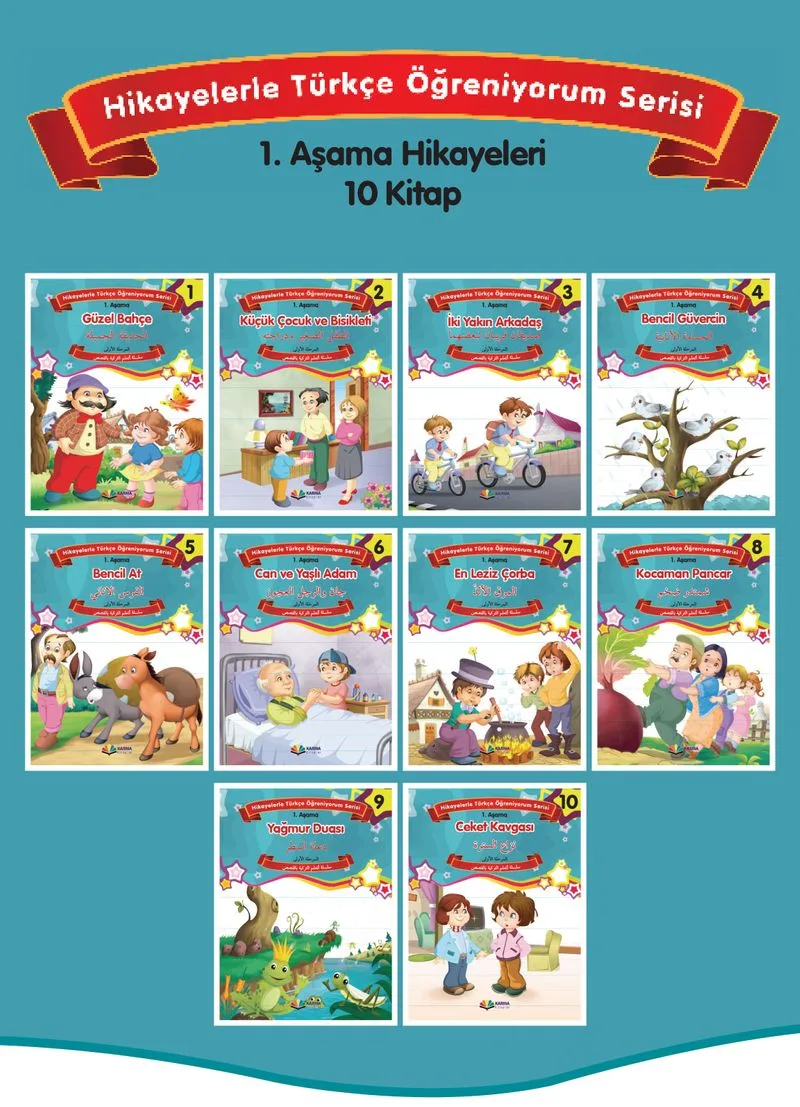 Hikayelerle Türkçe Öğreniyorum 1. Aşama (10 Kitap)