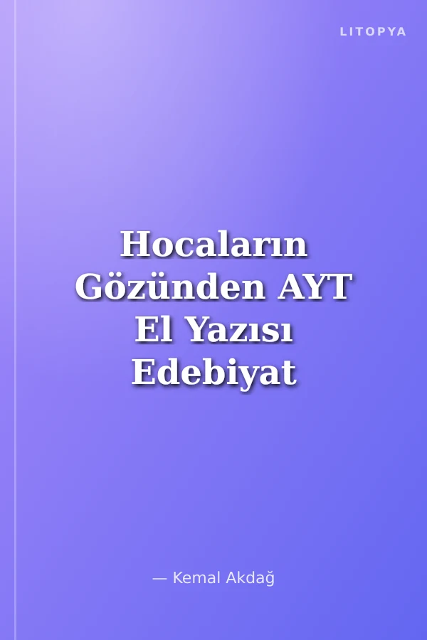 Hocaların Gözünden AYT El Yazısı Edebiyat Konu Anlatımı