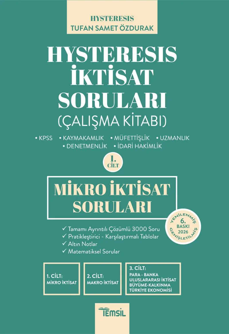 Hysteresis İktisat Soruları Cilt 1 Mikro İktisat