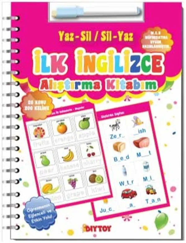 İlk İngilizce Alıştırma Kitabım (Yaz &ndash; Sil / Sil &ndash; Yaz)