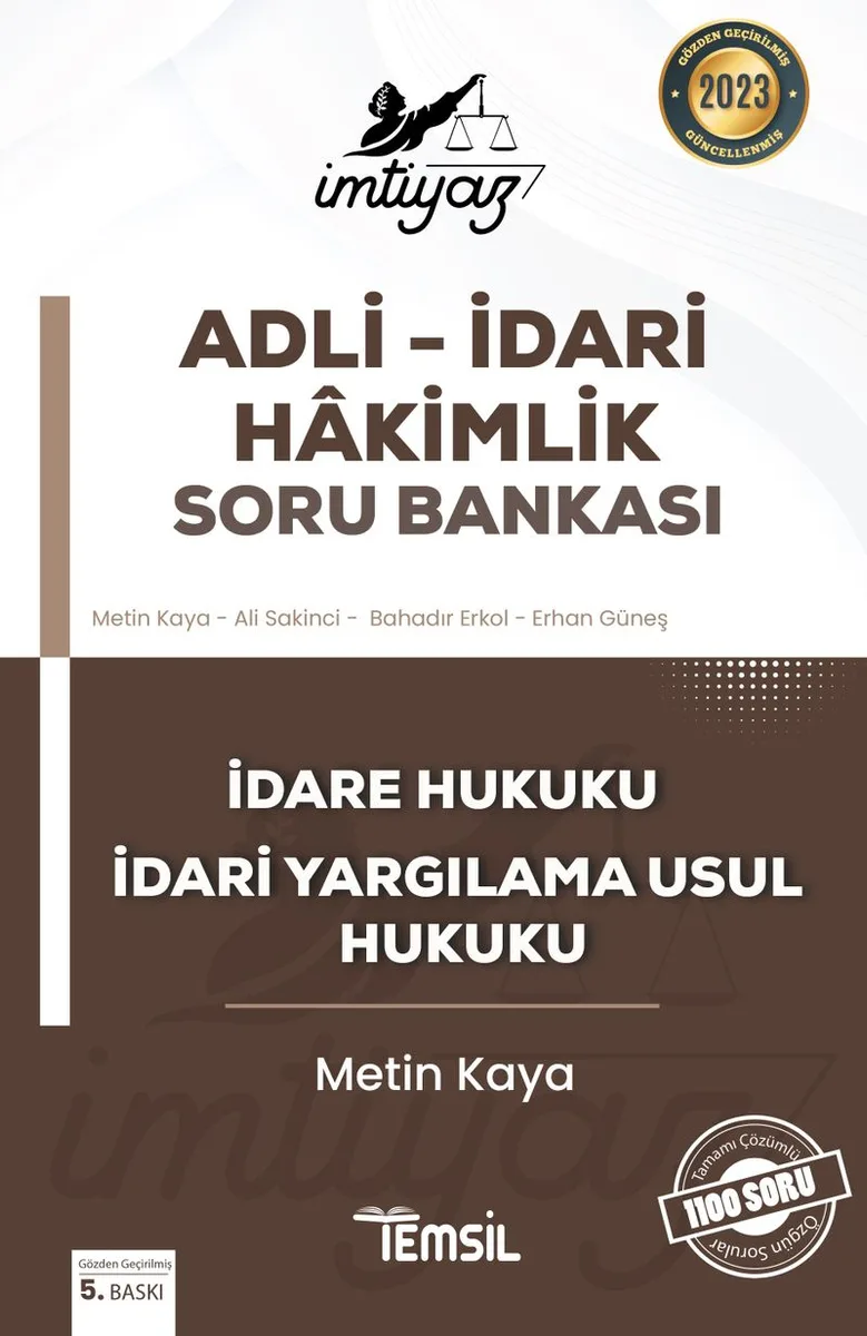 İmtiyaz Adli - İdari Hakimlik Soru Bankası İdare Hukuku Ve İdari Yargilama Usul Hukuku