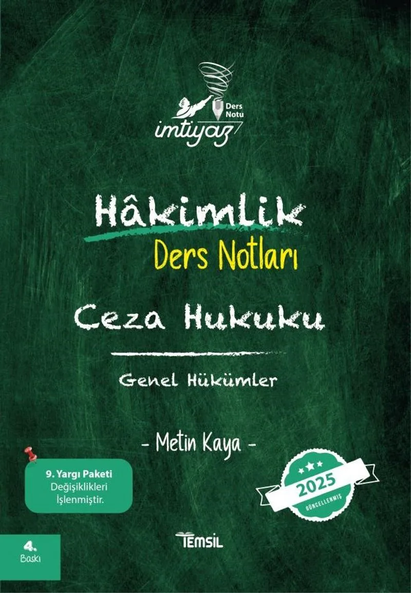 İmtiyaz Ceza Hukuku Genel Hükümler Hakimlik Ders Notları