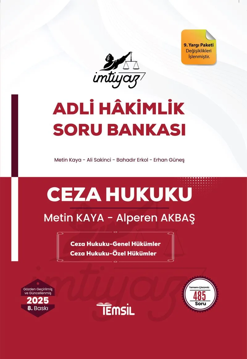 İmtiyaz Ceza Hukuku (Genel Hükümler - Özel Hükümler) Soru Bankası