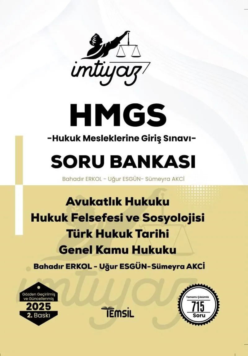 İmtiyaz HMGS Avukatlık Hukuku Hukuk Felsefesi ve Sosyolojisi Türk Hukuk Tarihi Soru Bankası