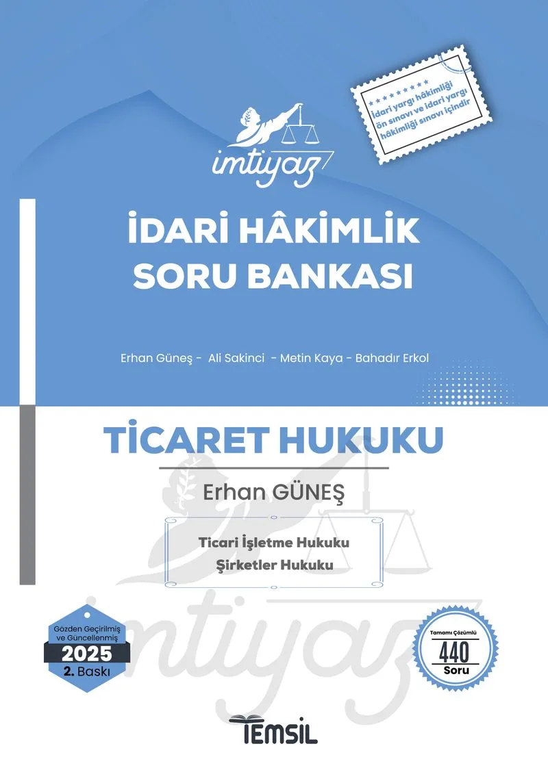 İmtiyaz İdari Hakimlik Ticaret Hukuku Soru Bankası