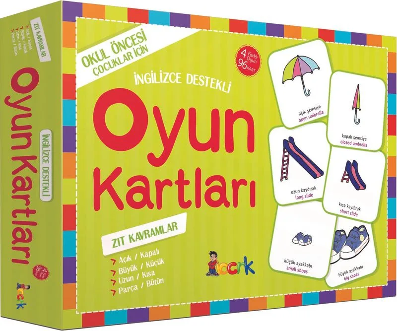 İngilizce Destekli Oyun Kartları / Zıt Kavramlar
