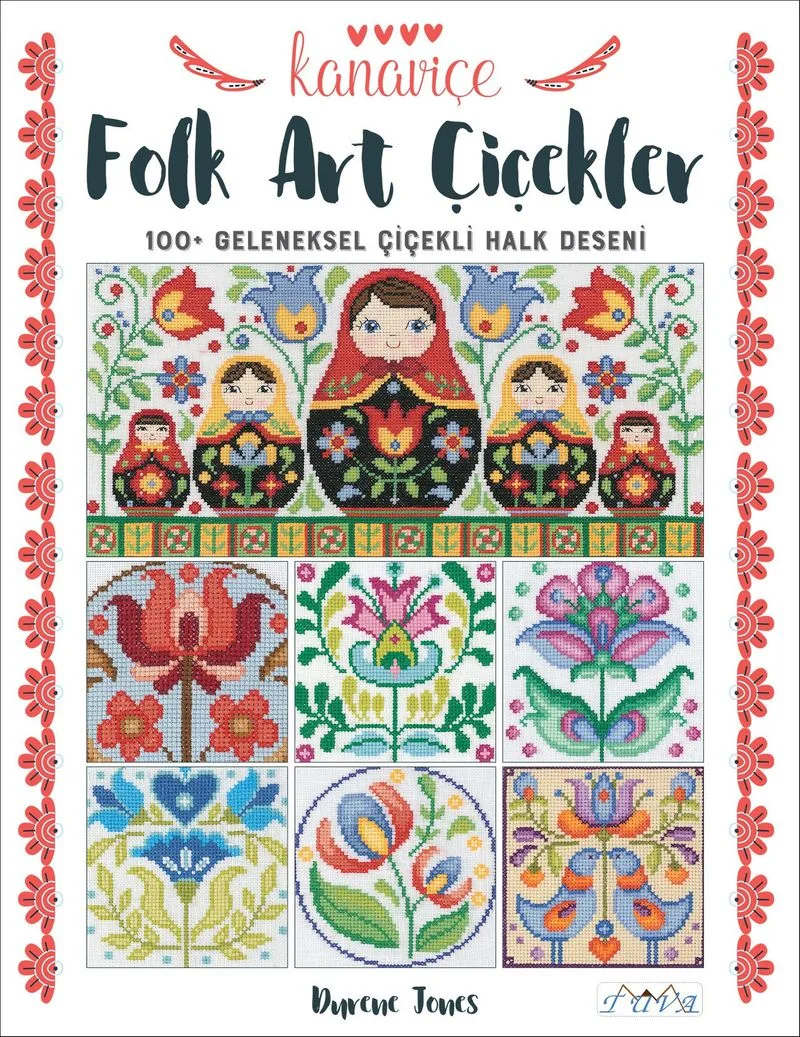 Kanaviçe Folk Art Çiçekler 100+ Geleneksel Çiçekli Halk Deseni