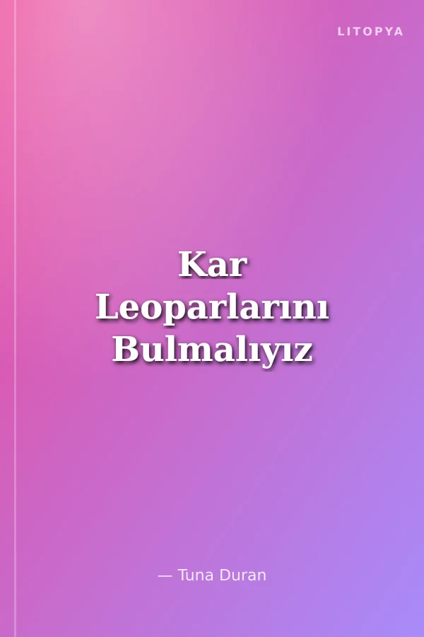 Kar Leoparlarını Bulmalıyız