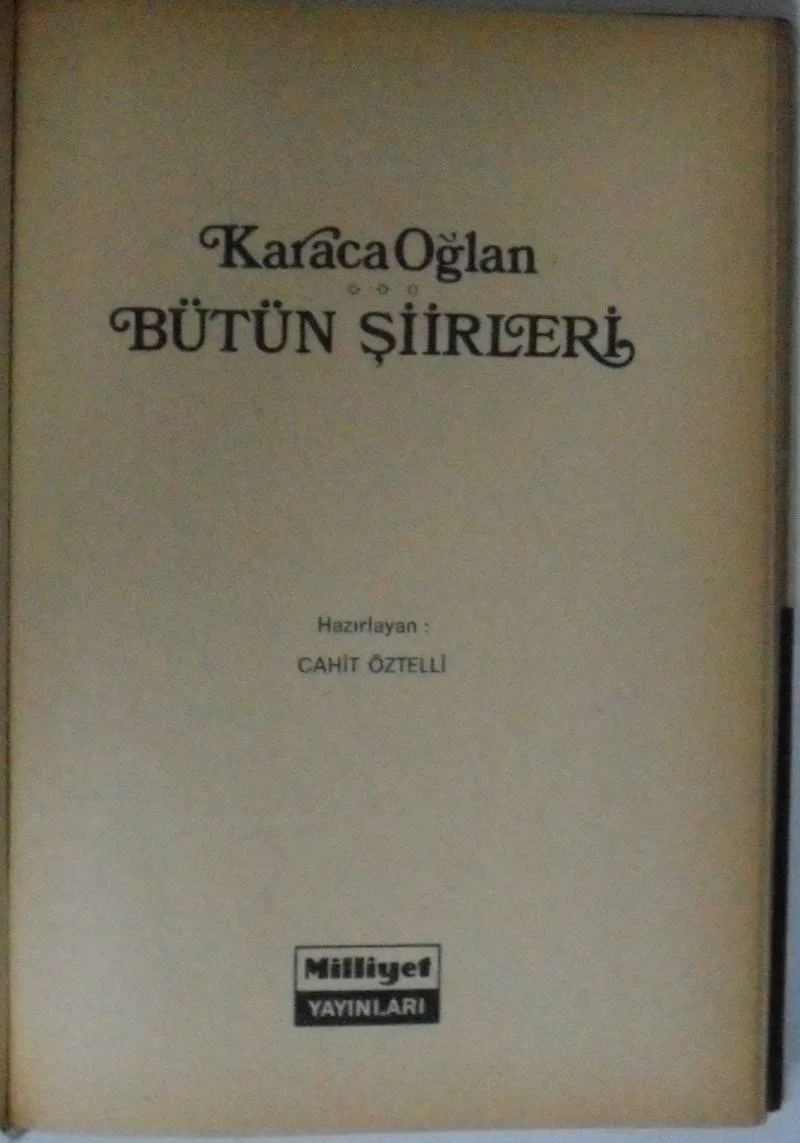 Karacaoğlan Bütün Şiirleri Kod: 8-G-8