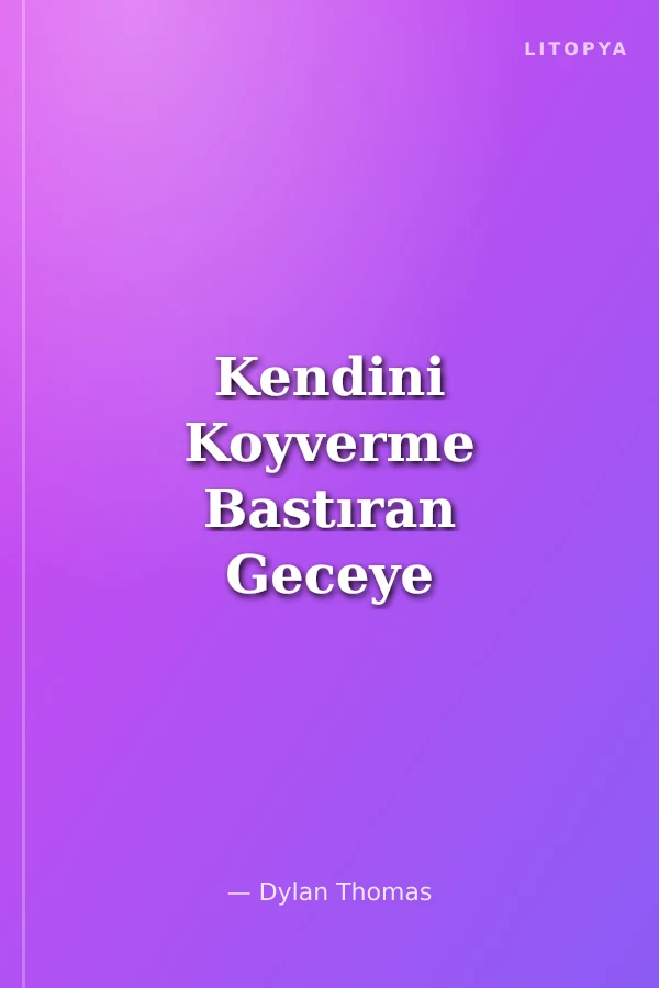Kendini Koyverme Bastıran Geceye