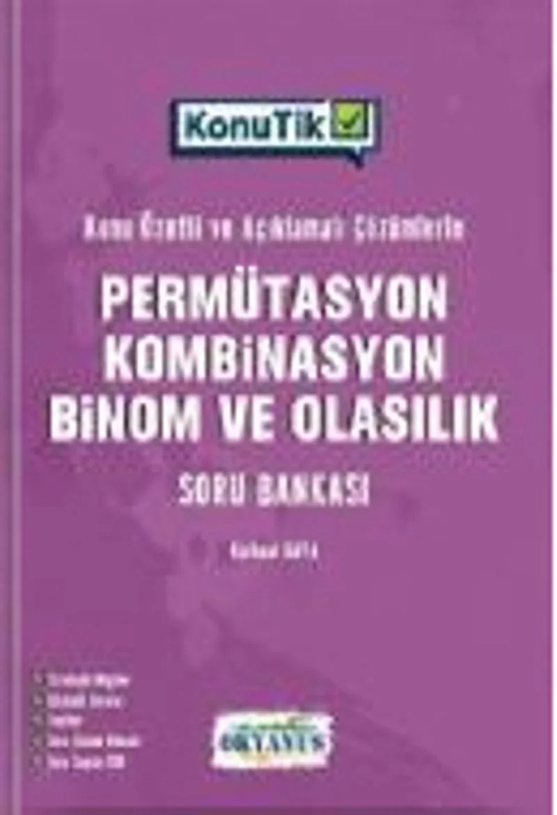 KonuTik Permütasyon, Kombinasyon, Binom ve Olasılık Soru Bankası