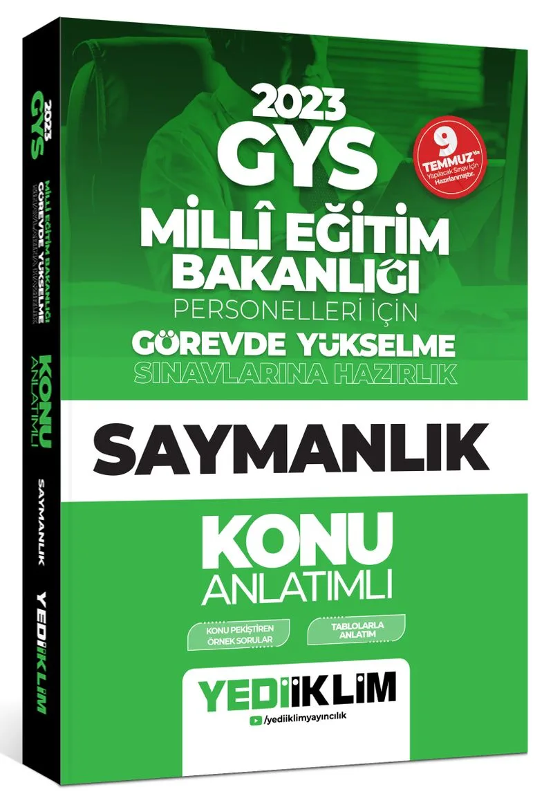 KPSS 2023 GYS Mill&icirc; Eğitim Bakanlığı Personelleri İçin Görevde Yükselme Saymanlık Konu Anlatımlı