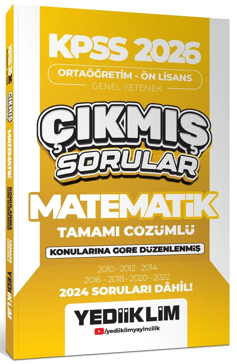 KPSS 2026 Ortaöğretim-Önlisans Matematik Konularına Göre Çıkmış Sorular(2024 Soruları Dahil)