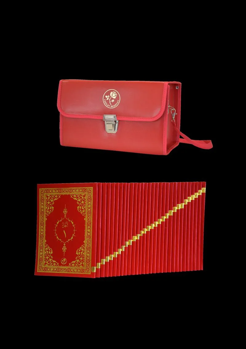 Kur'an-ı Kerim (Hatim Seti Ciltli) (Bordo)