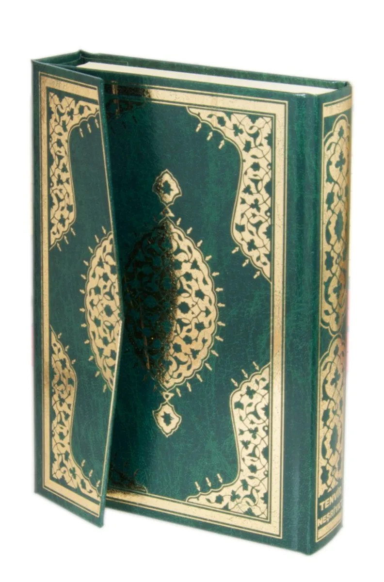 Kur'an-ı Kerim - Mehmet Özçay Hatlı, Rahle Boy, 2 Renkli, Yeşil Cilt