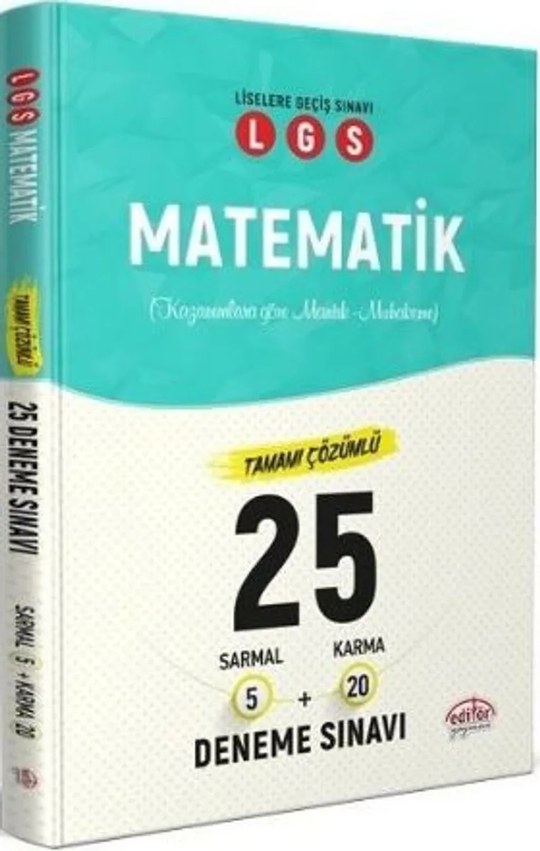 LGS Matematik 25 Deneme 5 Sarmal+10 Karma Çözümlü Deneme Sınavı