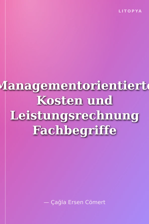 Managementorientierte Kosten und Leistungsrechnung Fachbegriffe Der Kosten und Leistungsrechnung