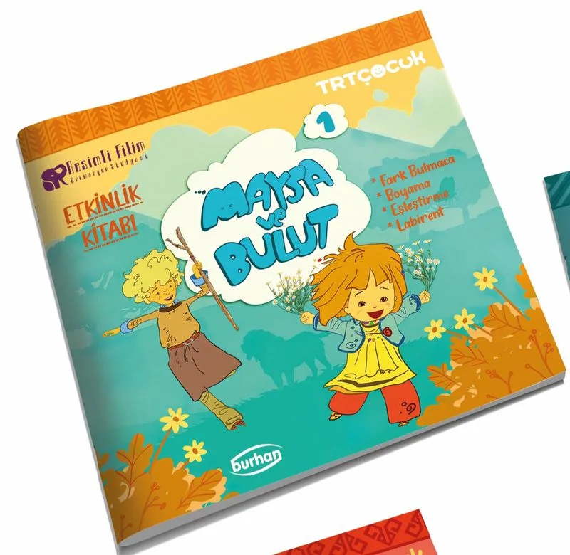 Maysa ve Bulut Etkinlik Kitabı 1 Fark Bulmaca, Boyama, Eşleştirme, Labirent