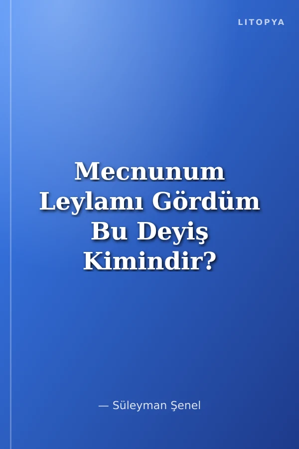 Mecnunum Leylamı Gördüm Bu Deyiş Kimindir?