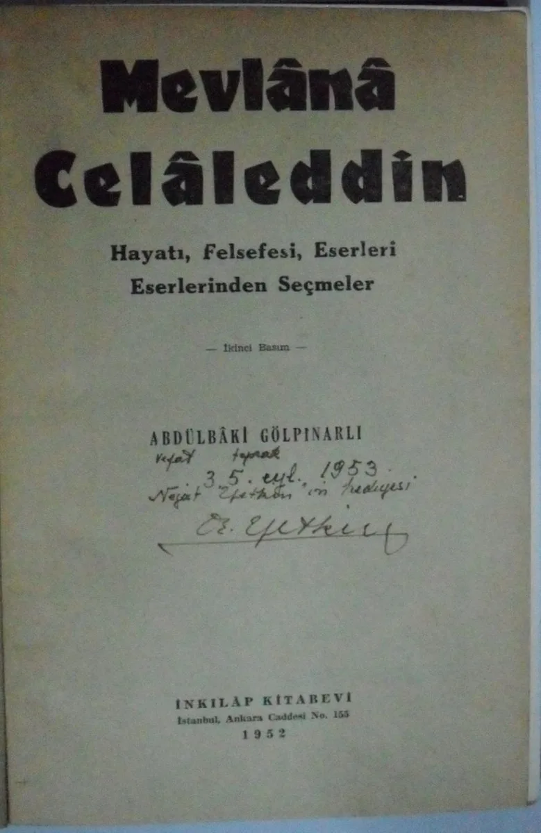 Mevlana Celaleddin Hayatı, Felsefesi, Eserleri Kod:8-E-12