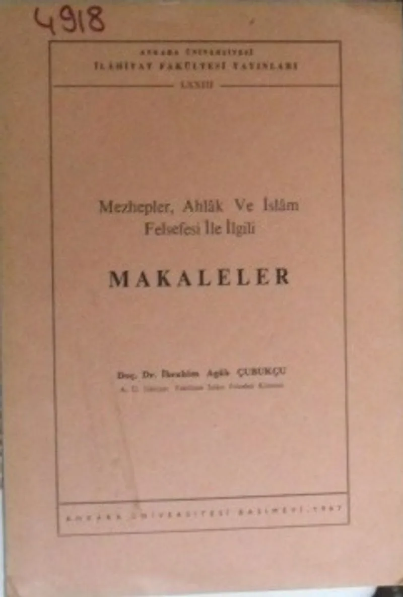 Mezhepler, Ahlak ve İslam Felsefesi İle İlgili Makaleler / 41-A-5