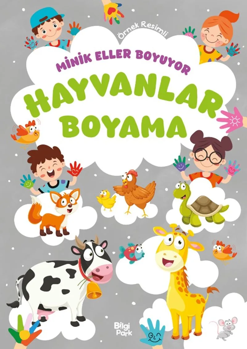 Minik Eller Boyuyor – Hayvanlar Boyama Kitabı (Örnek Resimli)