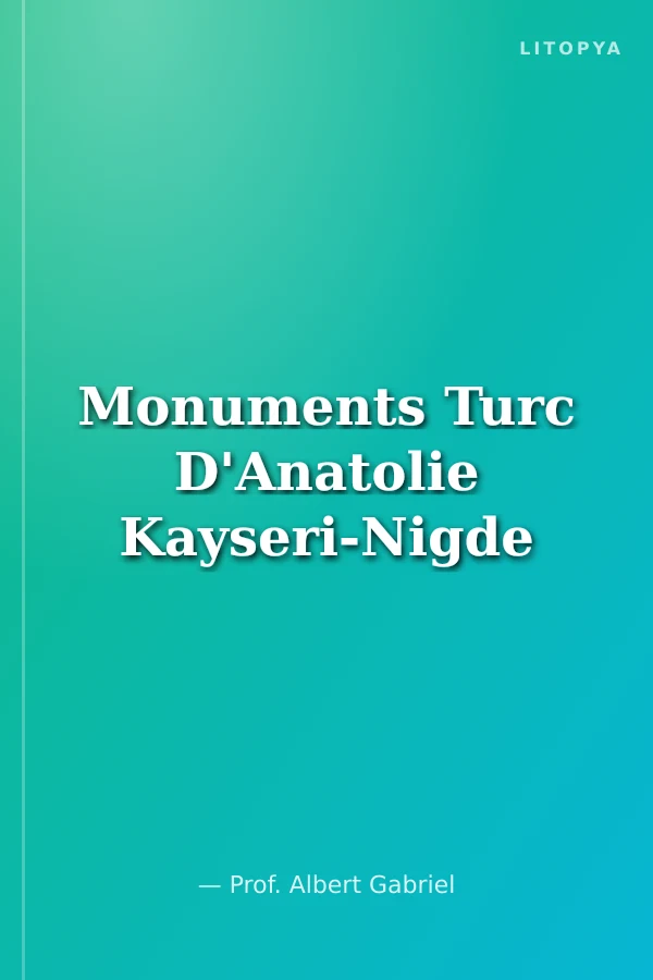Monuments Turc D'Anatolie Kayseri-Nigde