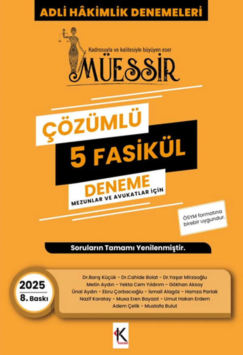 Müessir Adli Hakimlik Denemeleri- 2025 Çözümlü 5 Deneme