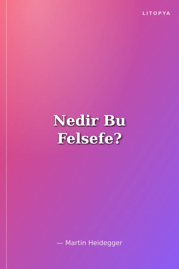 Nedir Bu Felsefe?