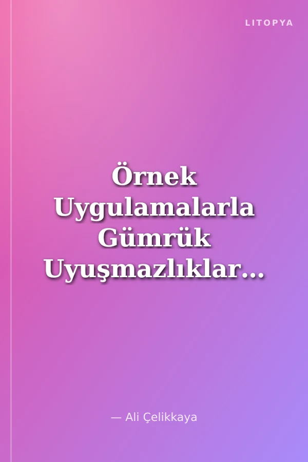Örnek Uygulamalarla Gümrük Uyuşmazlıkları ve Çözüm Yolları