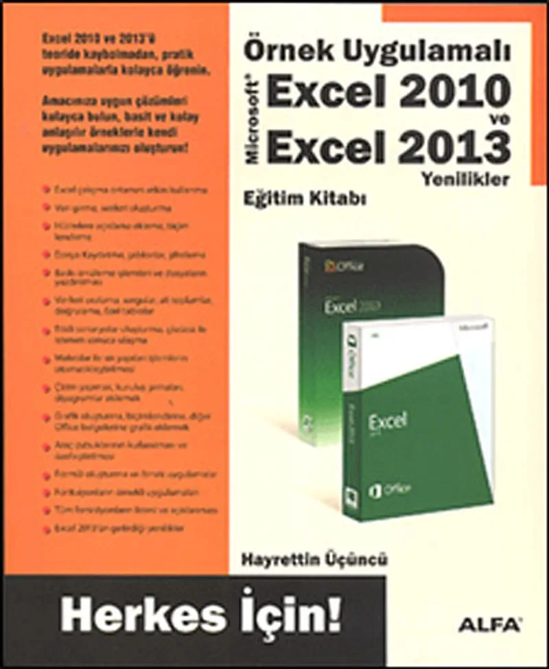 Örnek Uygulamalı Excel 2010 ve Excel 2013 Yenilikler Eğitim Kitabı