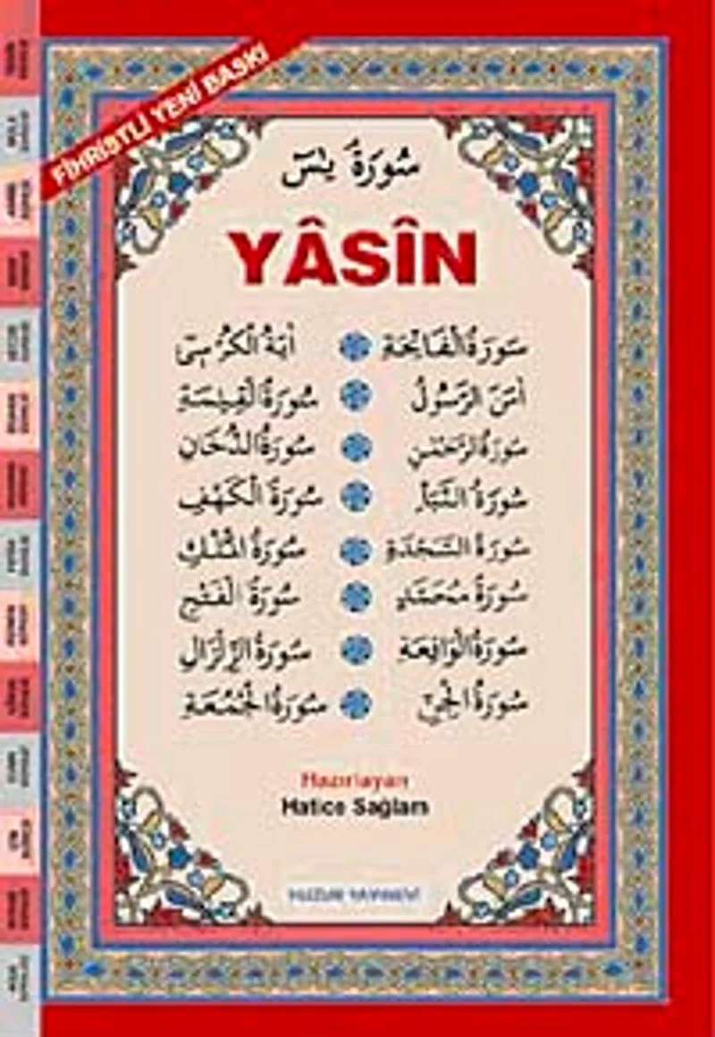 Orta Boy Bilgisayar Hattı Kolay Okunan Arapça Fihristli Yasin-i Şerif (Kod: 025)