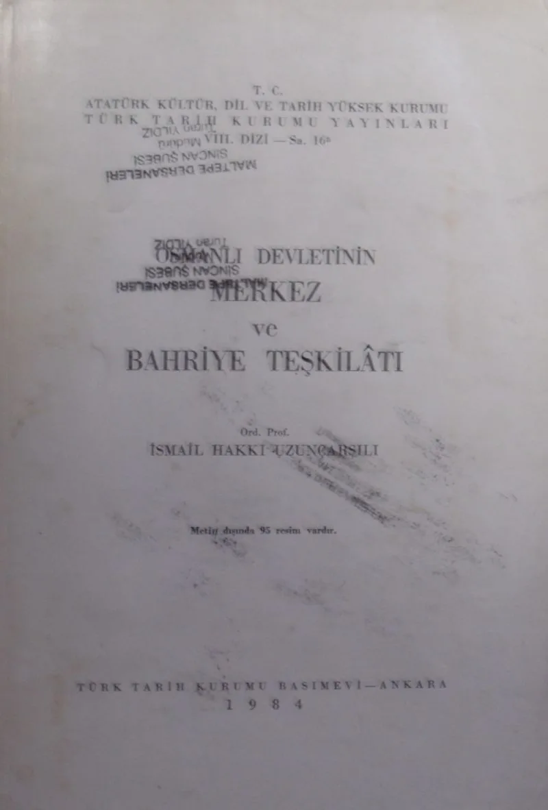 Osmanlı Devletinin Merkez ve Bahriye Teşkilatı / 13-Z-193