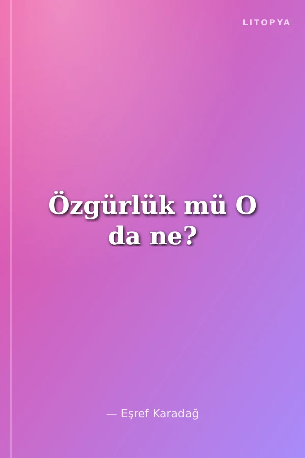 Özgürlük mü O da ne?