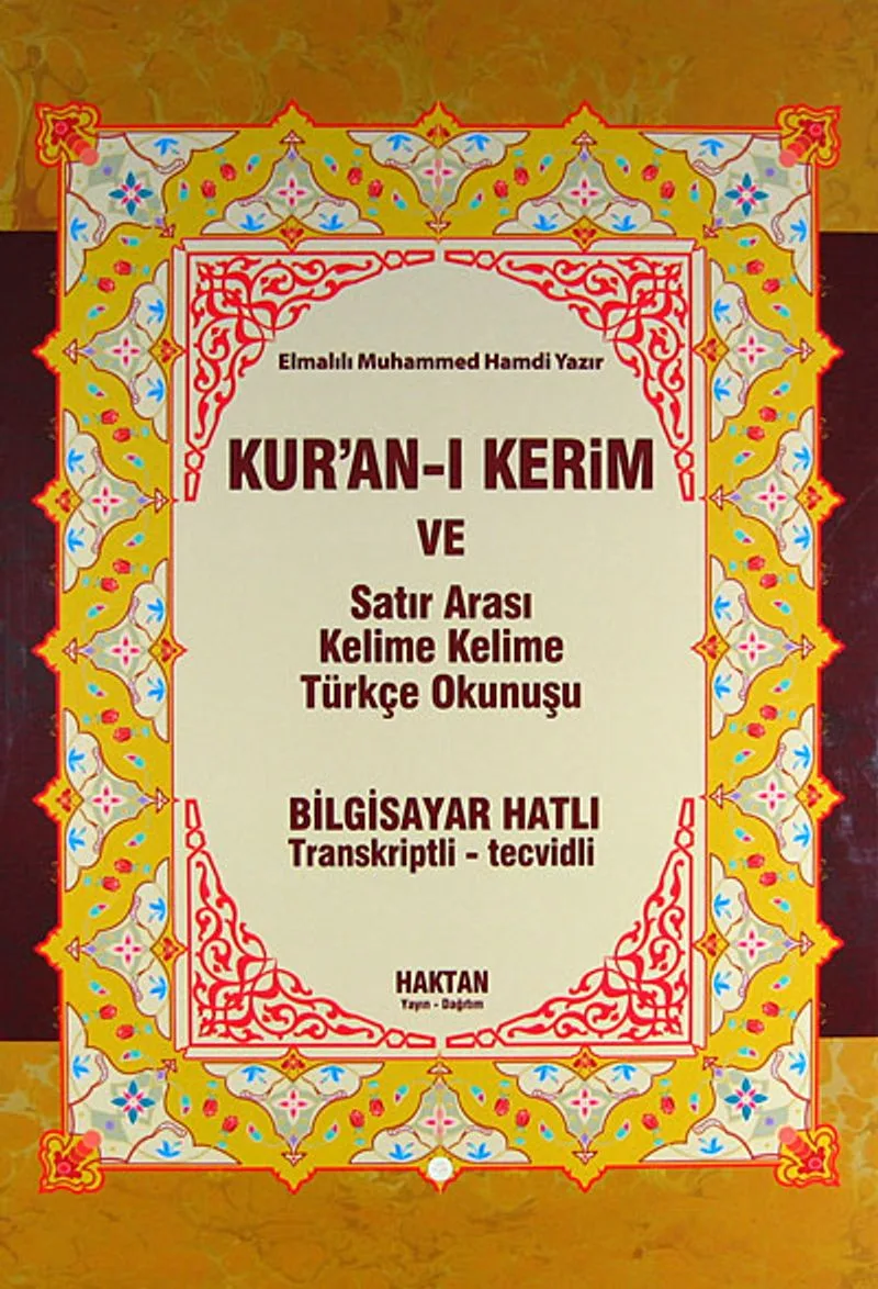 Rahle Boy Fihristli Kuranı Kerim Satıraltı kelime kelime Türkçe okunuşlu ve Mealli (Üçlü Meal) ( KOD:H-16 )