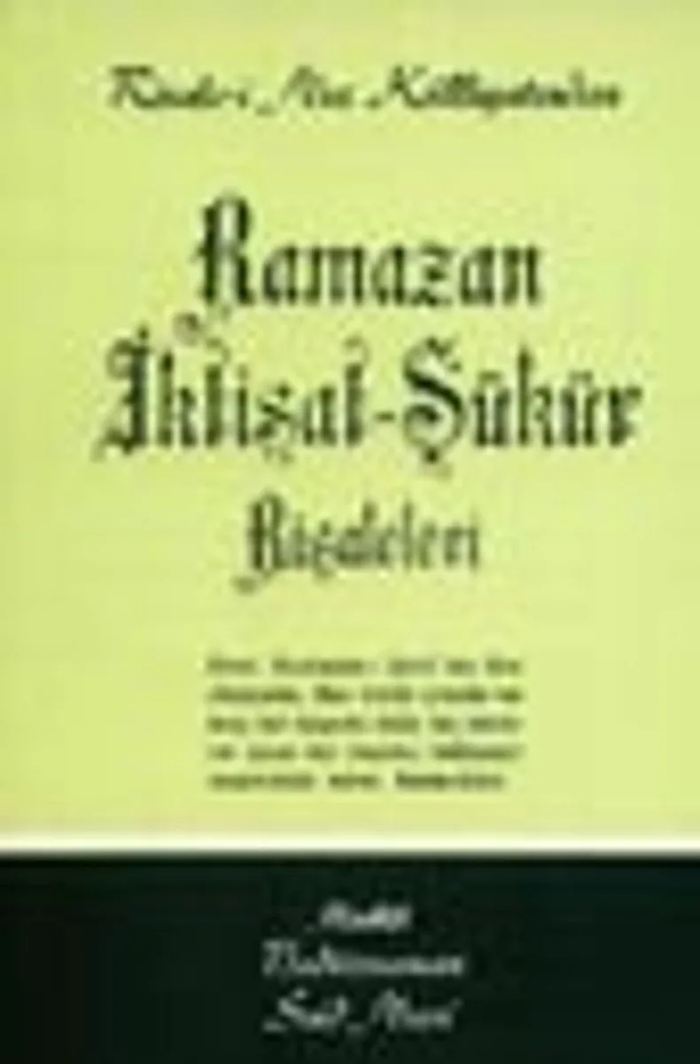 Ramazan İktisat-Şükür Risaleleri / cep boy (kod:523)