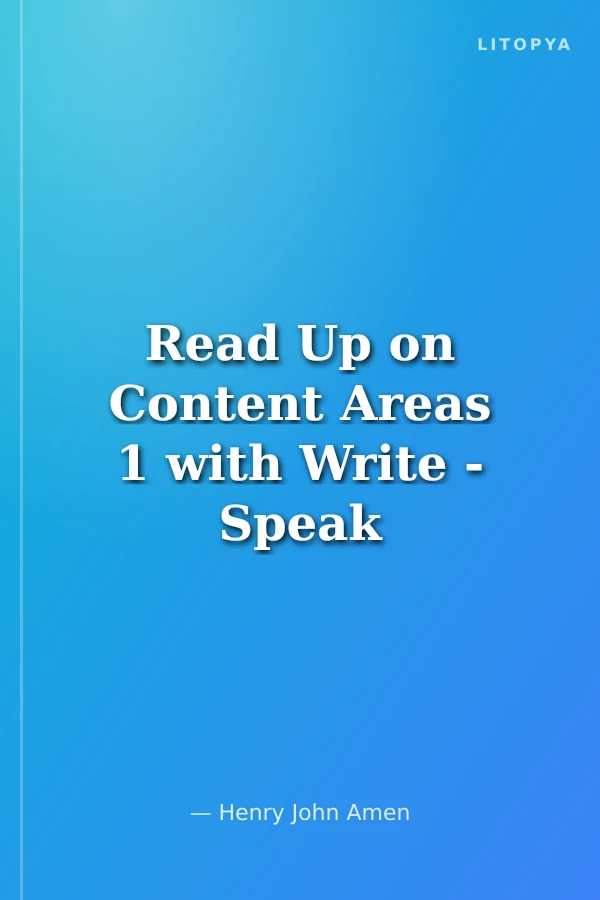 Read Up on Content Areas 1 with Write - Speak +CD