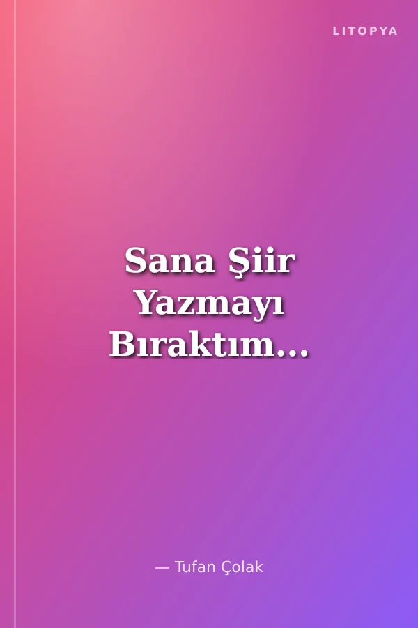 Sana Şiir Yazmayı Bıraktım...