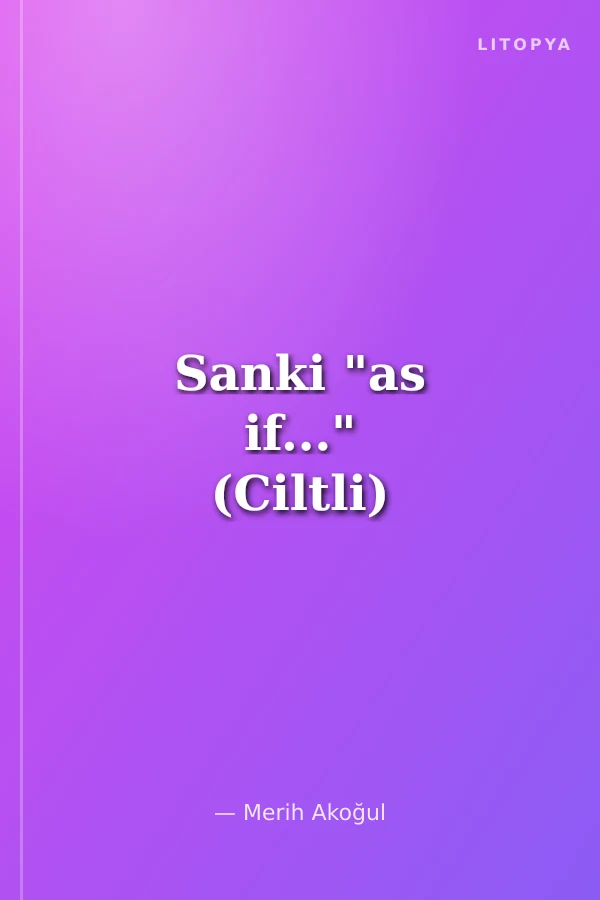 Sanki "as if..." (Ciltli)