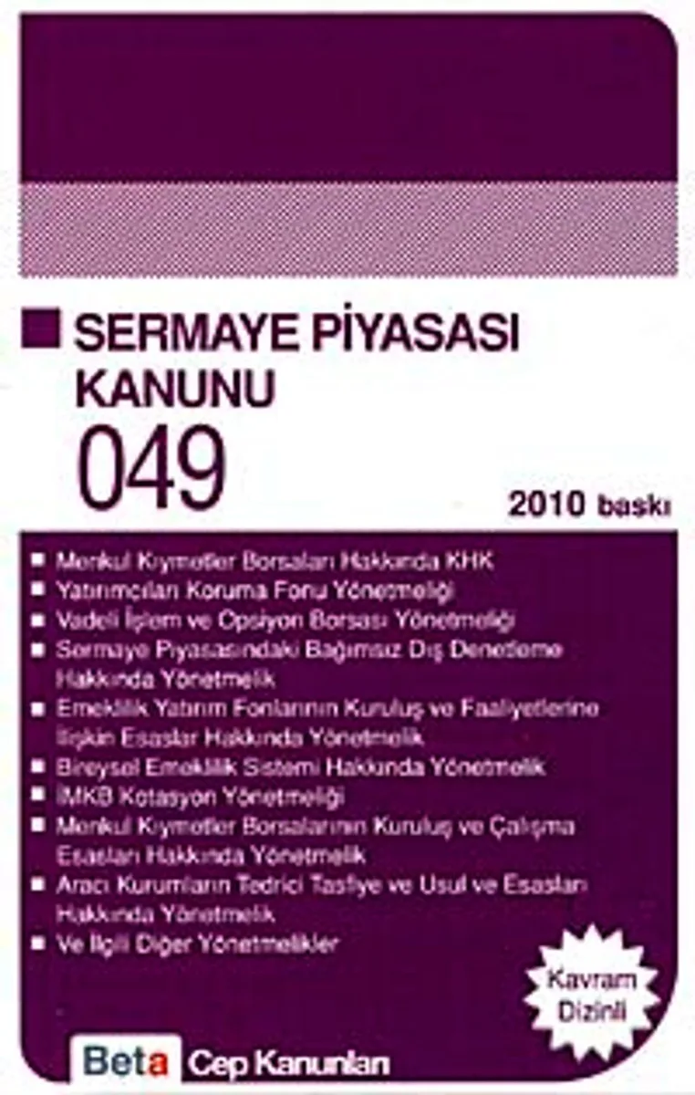 Sermaye Piyasası Kanunu / Cep Kanunları 049