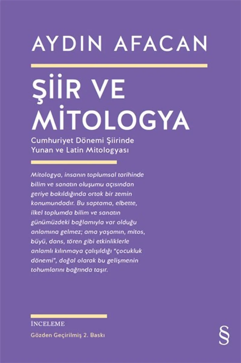 Şiir ve Mitologya Cumhuriyet Dönemi Şiirinde Yunan ve Latin Mitologyası